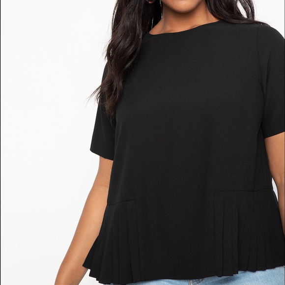 Eloquii Pleated Hem Blouse in Black Size 14 NWT - Picture 12 of 12